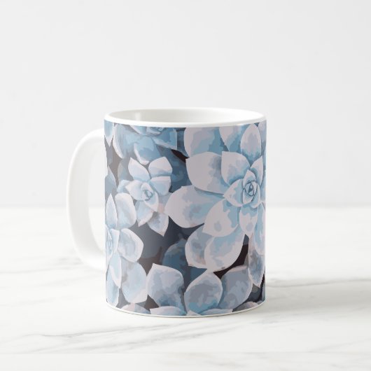 Mug Succulent bleu monoton (Devant gauche)