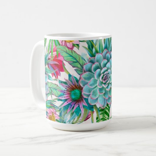 Mug Succulent jardin tropical (Devant gauche)