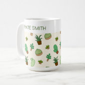 Mug Succulent personnalisé et cactus dans un Motif de (Devant gauche)