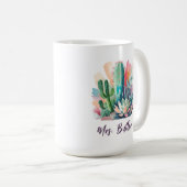 Mug Succulents Abstraits Nom personnalisé Monogramme (Devant droit)