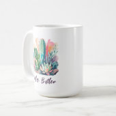 Mug Succulents Abstraits Nom personnalisé Monogramme (Devant gauche)