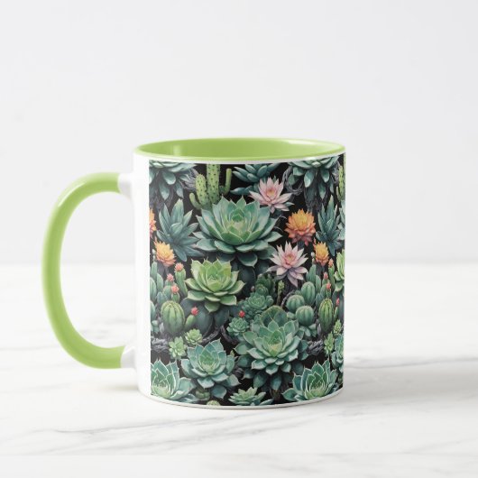 Mug Succulents florissants et Plantes de cactus (Gauche)
