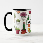 Mug Succulents mignons et Motif de cactus (Gauche)