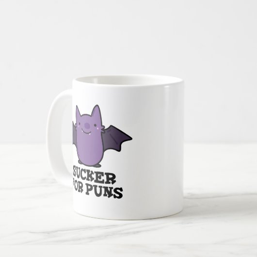Mug Sucker Pour Les Puns Amusant Petit Bat Pun (Devant gauche)