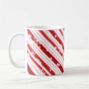 Mug Sucre de canne avec étoiles et flocons de neige