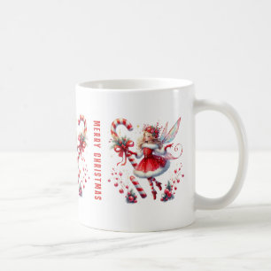 Mug Sucre de canne blanc rouge fée de Noël