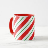 Mug Sucre de canne classique de Noël rayures (Devant gauche)