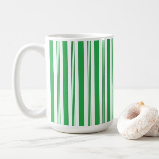 Mug Sucre de canne de Noël, Vert, Blanc (Avec donut)