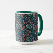 Mug Sucre de canne festif et Holly Motif (Devant droit)