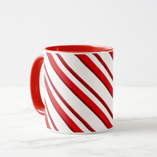 Mug Sucre de canne Gris, rouge menthe poivrée et blanc