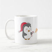 Mug Sucre de canne mignon de pingouin de Noël heureux (Gauche)