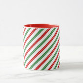 Mug Sucre de canne Noël rayures Rouge Vert (Centre)