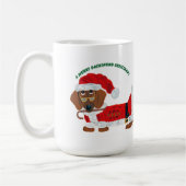 Mug Sucre de canne Père Noël de teckel (Gauche)