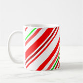 Mug Sucre de canne rayures Diagonale Rouge Vert Blanc (Gauche)