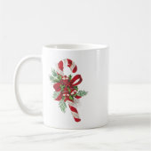 Mug Sucre de canne rétro avec cloches et bow Noël (Gauche)