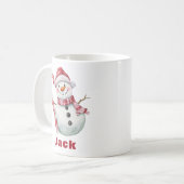 Mug Sucre de canne Snowman Noël (Devant gauche)