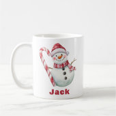 Mug Sucre de canne Snowman Noël (Gauche)