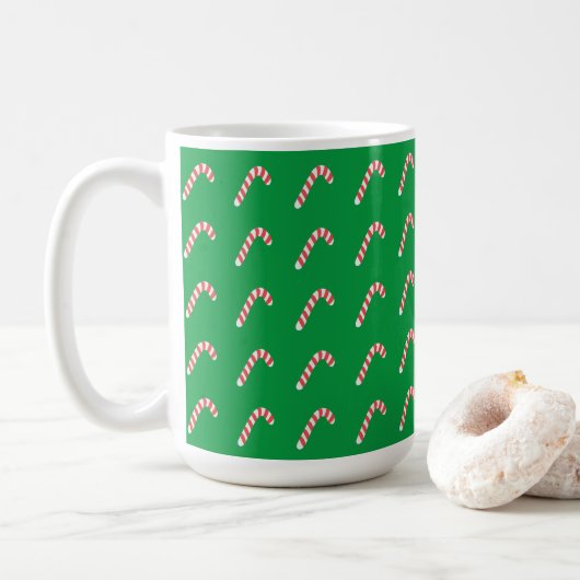 Mug Sucre de canne Vert Mignonne Simple Noël (Avec donut)