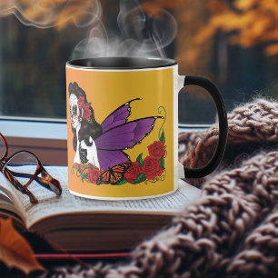 Mug Sucre de Fée Crâne Violet Ailes Roses Coucher de S