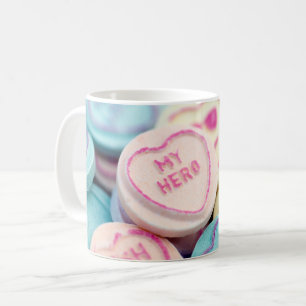 Mug sucreries cœur d'amour "Mon Héros"