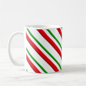 Mug Sucres de canne en bandes, rouge, vert et blanc (Gauche)