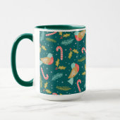 Mug Sucres de canne Holly Pine Boughs Oiseaux (Gauche)