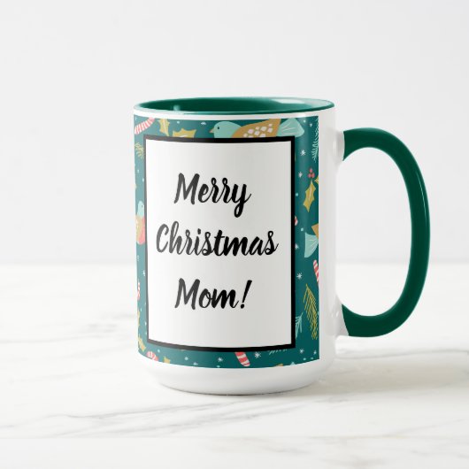 Mug Sucres de canne Holly Pine Boughs Oiseaux (Droite)