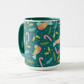 Mug Sucres de canne Holly Pine Boughs Oiseaux (Devant gauche)