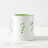Mug - Sucres de canne rayés en vert (Devant gauche)