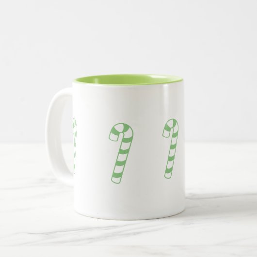 Mug - Sucres de canne rayés en vert (Devant gauche)