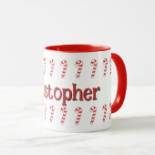 Mug - Sucres de canne rouges avec nom (Devant droit)