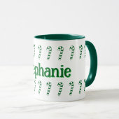 Mug - Sucres de canne verts avec nom (Devant droit)