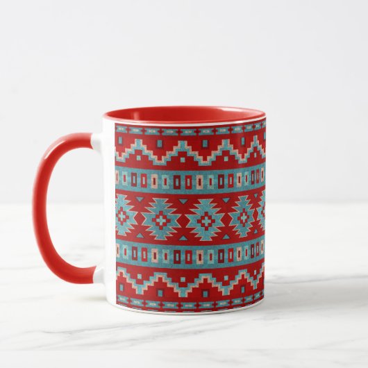 Mug Sud-Ouest Mesas Turquoise & Rouge (Gauche)