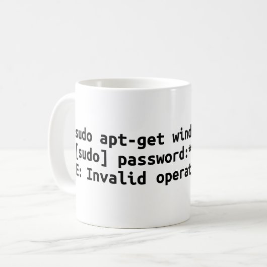 Mug sudo apt-get wind*ws (Devant gauche)