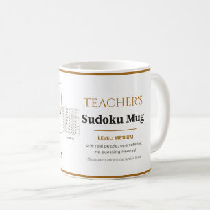 Mug Sudoku Moyen Véritable Personnalisé pour Enseignan