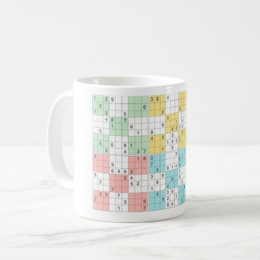 Mug sudoku pastel (Devant gauche)