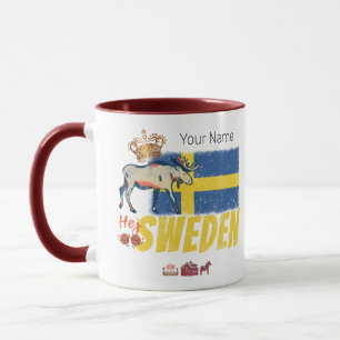 Mug Suède Pavillon Vintage Retro Moose Holiday Souveni