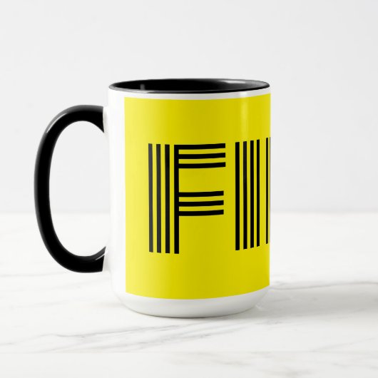 Mug Suédois Fika Jaune et Noir (Gauche)