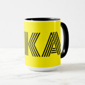 Mug Suédois Fika Jaune et Noir (Devant droit)