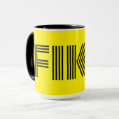Mug Suédois Fika Jaune et Noir (Devant gauche)