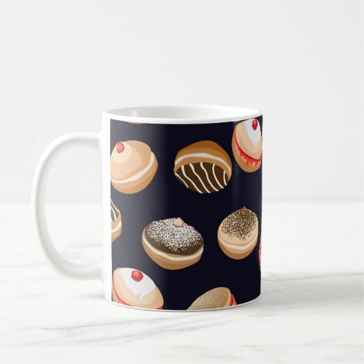 Mug Sufganiyot Donuts : Hanoukka Vintage Motif (Gauche)