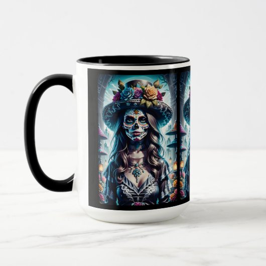 Mug Sugar Skull Art - Esprit festif (Gauche)