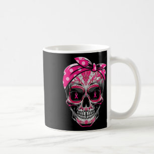 Mug Sugar Skull Cancer du sein Sensibilisation Pink Ri