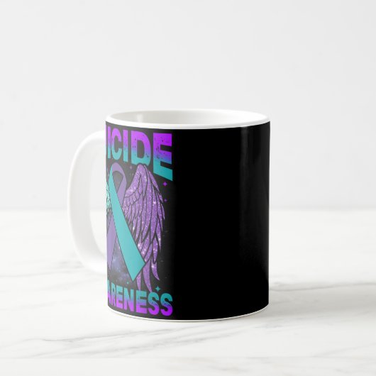 Mug Suicide Awareness Clothing Wings Ribbon Suicide Pr (Devant gauche)
