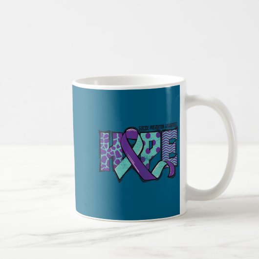 Mug Suicide Prevention Awareness Teal &amp; Purple Rib (Droite)