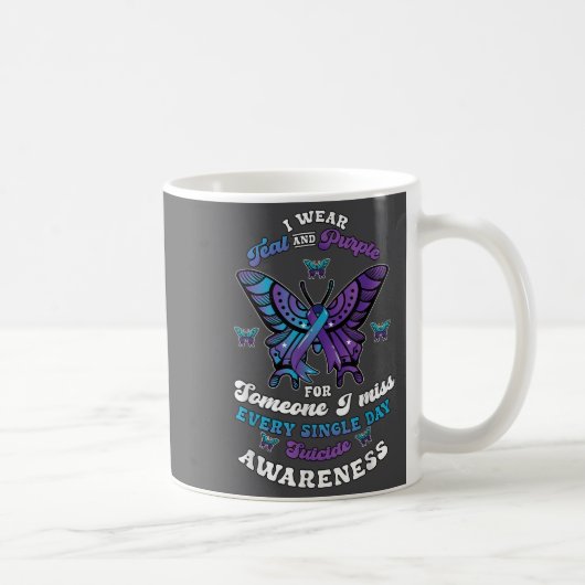 Mug Suicide Prevention Wear Teal Purple Someone I Miss (Droite)