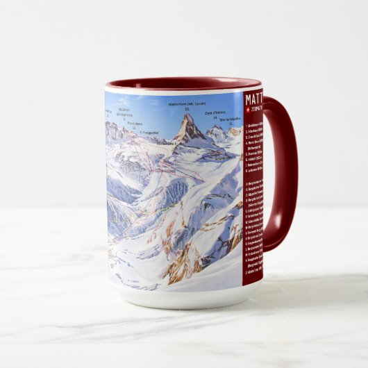 Mug " Suisse : 2021/aujourd - Zermatt/Matterhorn Panor (Devant droit)