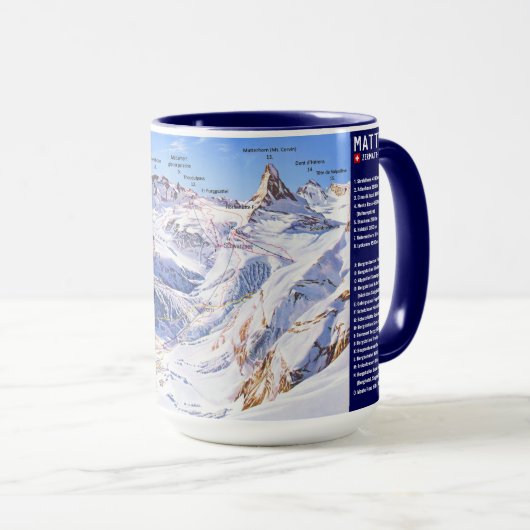 Mug " Suisse : 2021/aujourd - Zermatt/Matterhorn Panor (Devant droit)