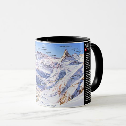 Mug " Suisse : 2021/aujourd - Zermatt/Matterhorn Panor (Devant droit)