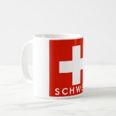 Mug Suisse Pays pavillon suisse schweiz nom du texte (Devant gauche)